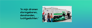 Vuilniswagen met gebaren
