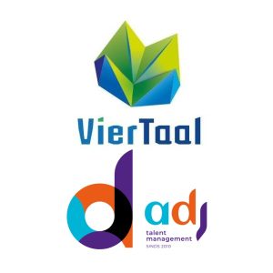 Logo's van viertaal en ADJ