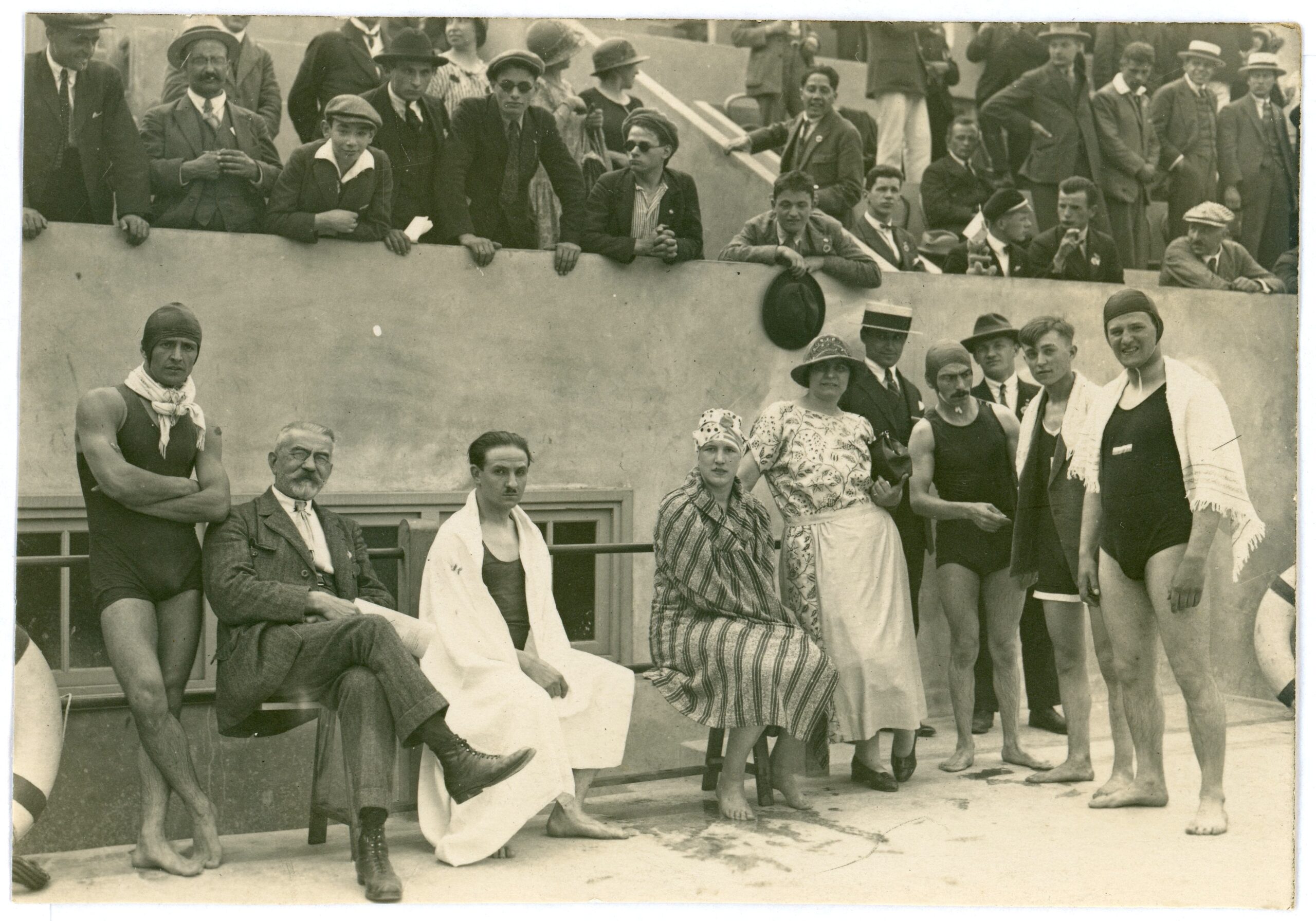 Deaflympics 1924 Zwemfoto met Heiny van der Heijden